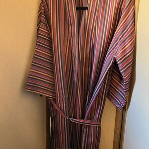 I Magnin Multicolor Striped Robe Medium